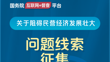 日老太婆国务院“互联网+督查”平台公开征集阻碍民营经济发展壮大问题线索